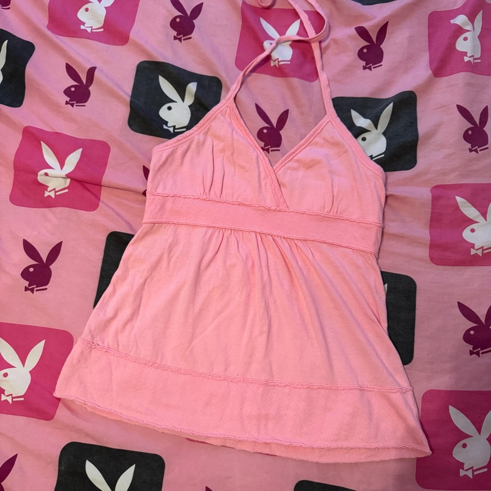 SO Pink Halter Top y2k